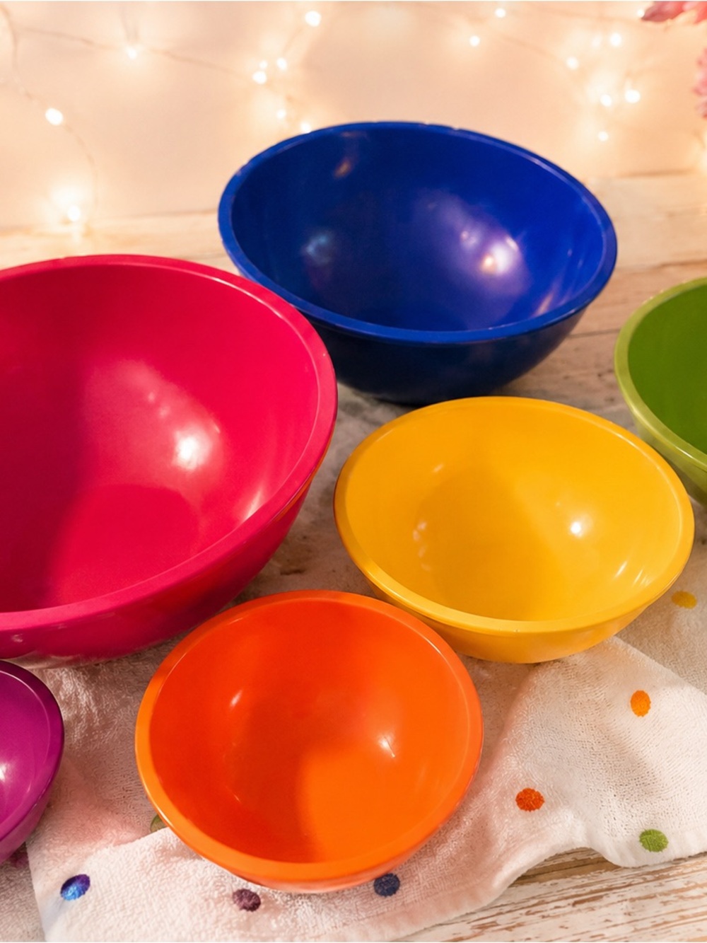 OGG 5 New Colorful Melamine Nesting Mixing Bowls - Rainbow Set